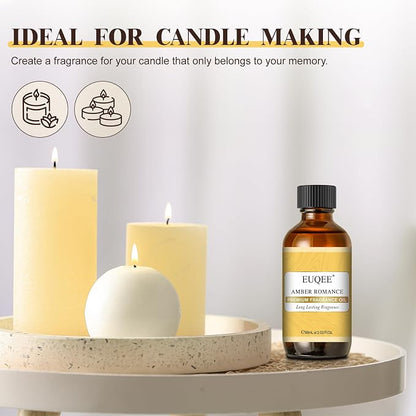 EUQEE Amber Romance Fragrance Oils, 2.02 Fl oz/ 60ml Essential Oils for Diffuser, Candle Making, DIY Soap with Glass Dropper