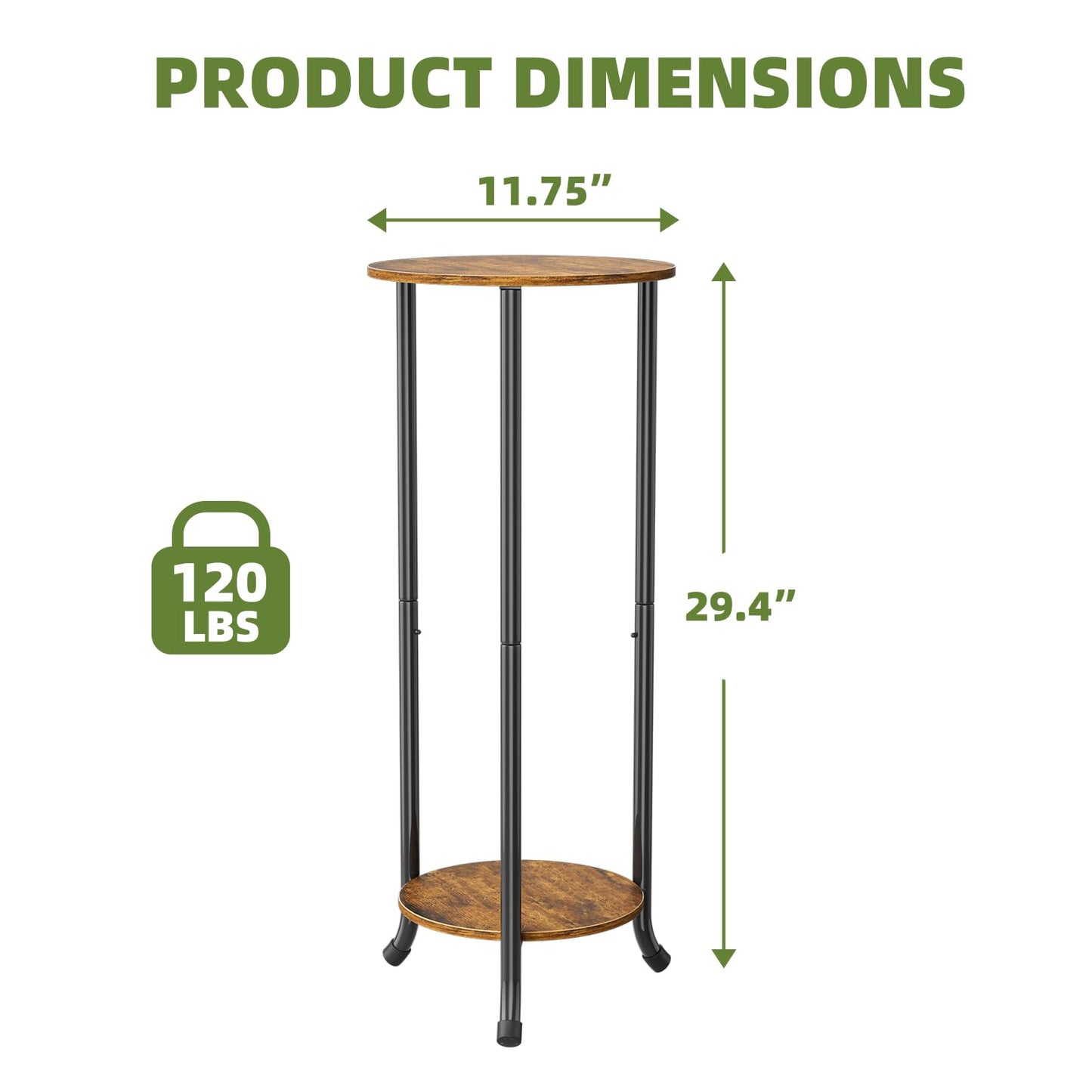 Simple Trending Plant Stand Indoor Outdoor, 29.4” Tall Flower Storage Plant Shelf Set of 2, Round Corner Display Rack for Balcony Garden Patio Living Room