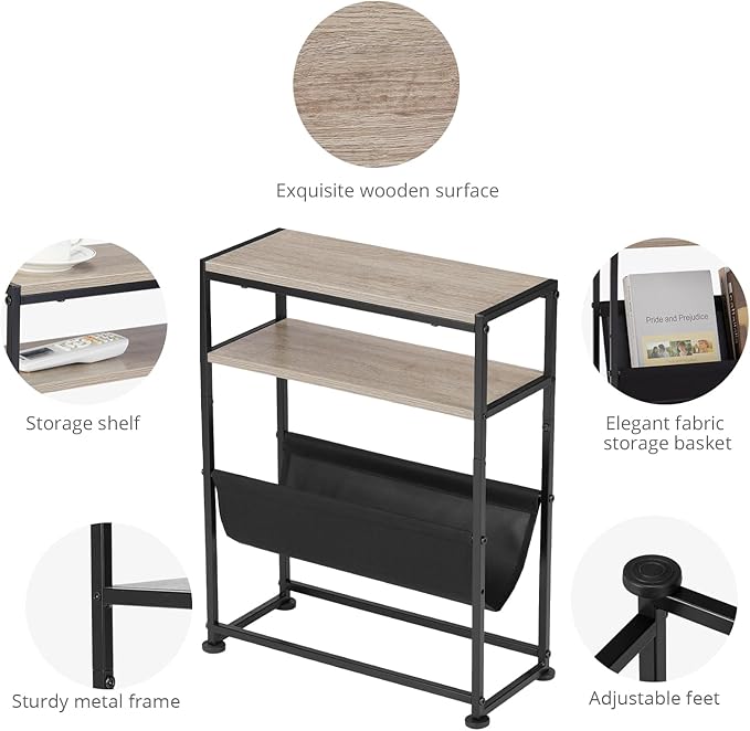 Narrow End Table for Small Spaces