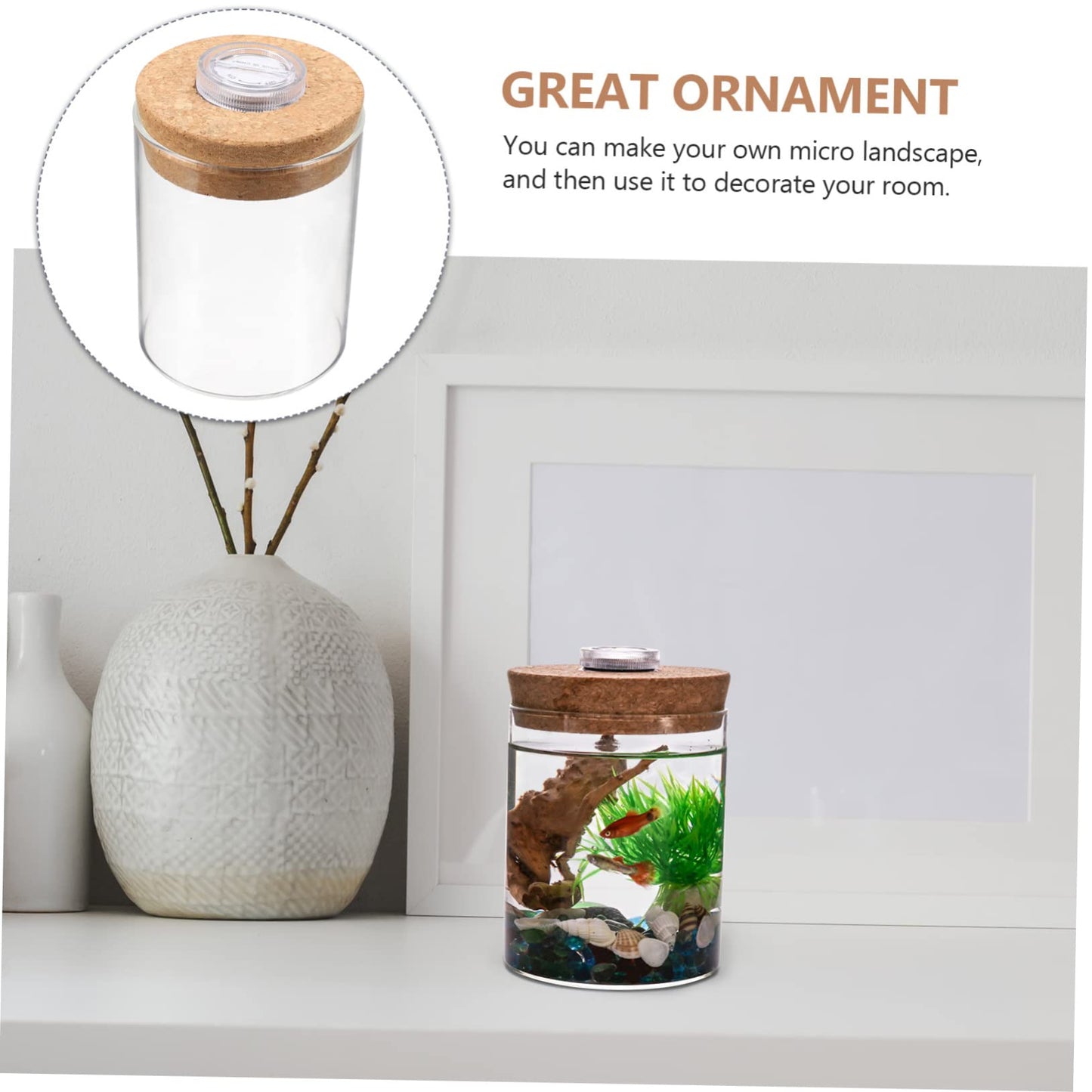 Ciieeo Cylinder High Borosilicate Glass Moss Plant Bottle Creative DIY Microlandscape Terrarium Holder for Indoor Decoration Mini Fish Tank