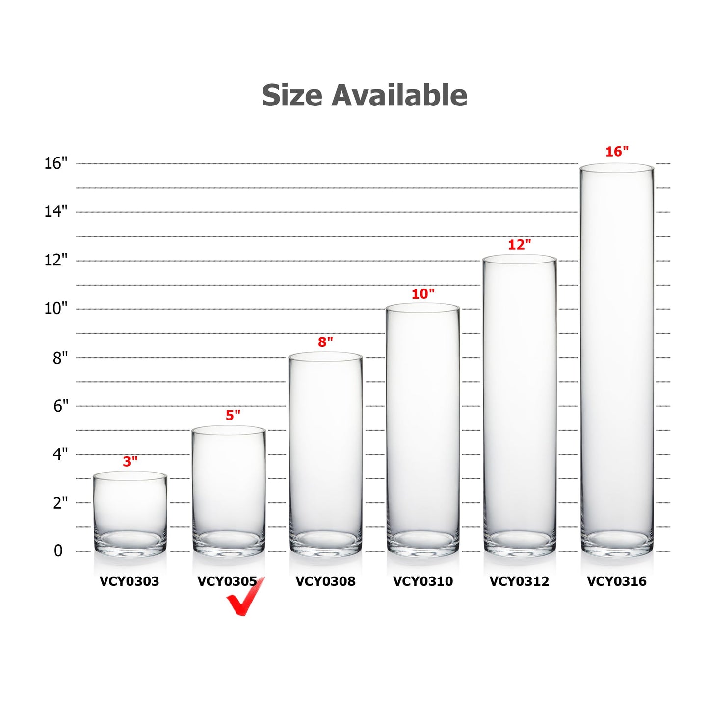 WGVI Quality Thick Clear Cylinder Glass Vase, 3" W x 5" H, Floral Container, Glass Candle Holder, Flower Vases, Wedding Centerpiece, Planter Terrarium, Table Top Home Décor Accent, 1 Piece