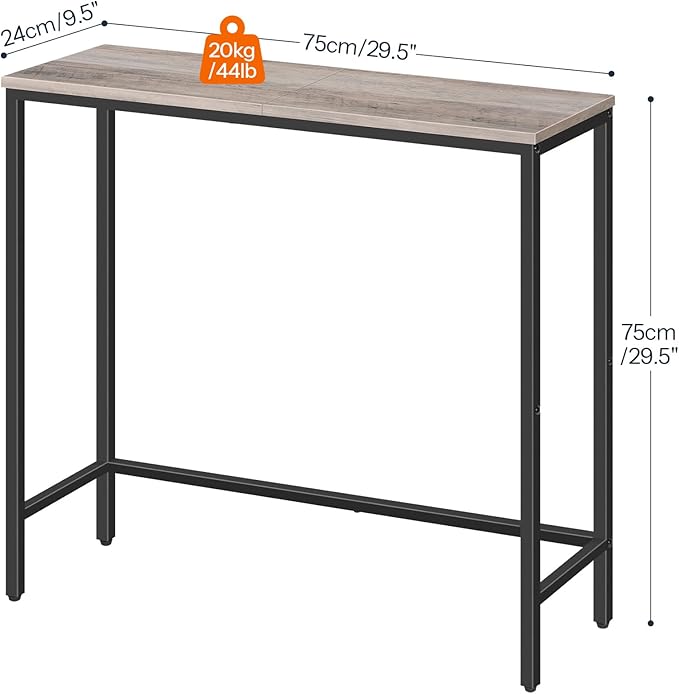 HOOBRO 2 Pack Narrow Console Table, 29.5" Small Entryway Table, Thin Long Sofa