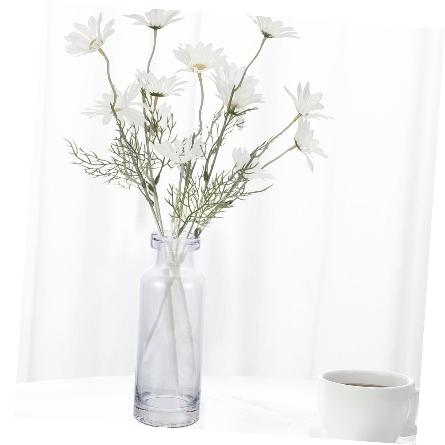 TEHAUX Ocean Blue Transparent Glass Hydroponic Plant Vase Small Mouth Terrarium for Home and Garden Decoration Desktop Planter for Fresh Indoor Environment and Stylish Office Table