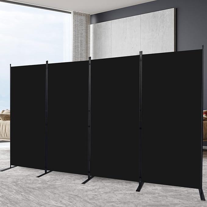 Room Divider 6FT Portable Room Dividers and Folding Privacy Screens, 4 Panel