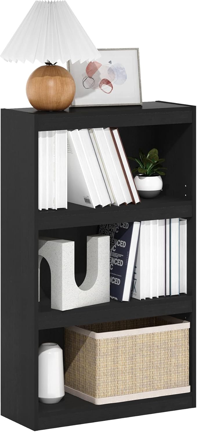 Furinno Jaya Enhanced Home Bookcase 3-Tier Adjustable Bookshelf