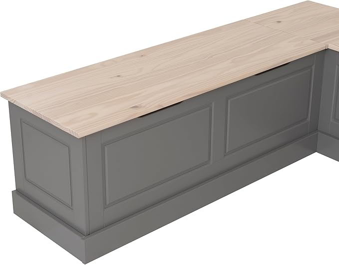 Linon Harris Grey and Maple Solid Pine Backless Nook