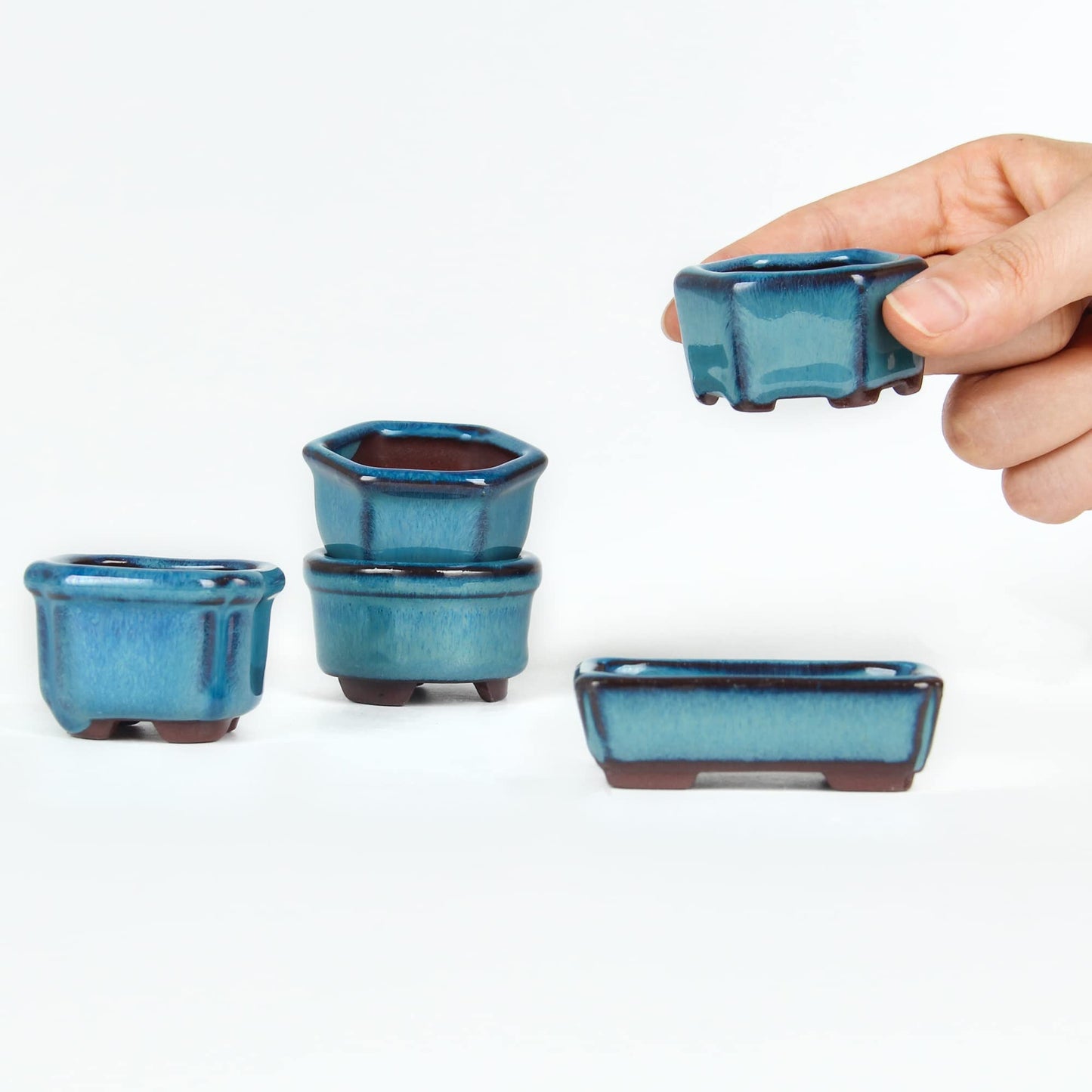 Bonsai Planter Succulent 1.8"(4.5cm) 10 Mini Glazed Pots