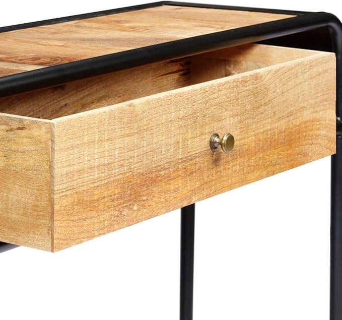 Console Table with 1 Drawer and 2 Compartments, 46.5"x11.8"x29.5" Solid Mango