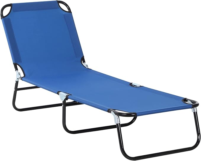 Outsunny Folding Chaise Lounge Pool Chairs, Outdoor Sun Tanning Chairs