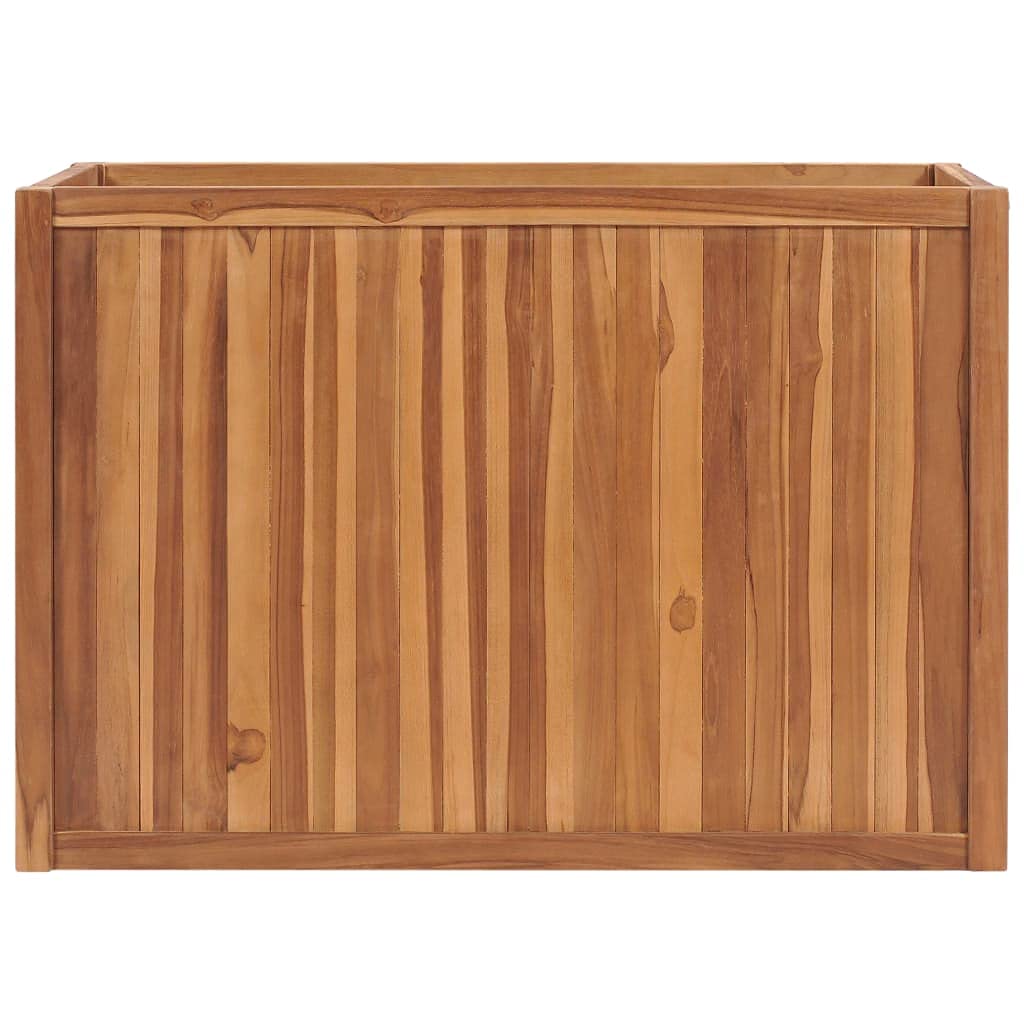 vidaXL Solid Wood Teak Raised-Bed Garden Planter - Large, Durable, Easy to Assemble, Unique Wood Grains, Proposition 65 Warning