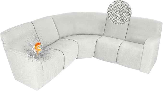 ALIECOM 100% Waterproof Recliner Sectional Couch Covers L Shape Stretch Corner