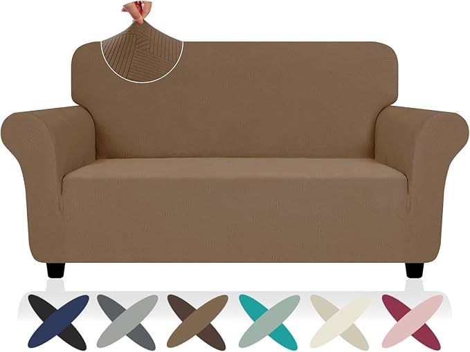ZNSAYOTX Super Stretch Loveseat Covers, New Striped Love Seat Slipcover