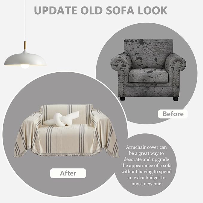 DREAMINGO Chenille Armchair Cover Jacquard Sofa Covers Washable Furniture