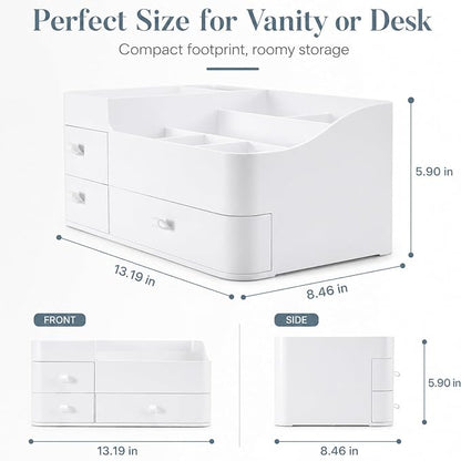Makeup Organizer Tween Girls Gifts,Large Capacity Bathroom Organizer and Storage with Drawers Trendy Stuff ,Vanity,Bathroom Countertop,Bedroom Storage for Skincare,Cosmetics,Perfume,Brushes,Eyeshadow