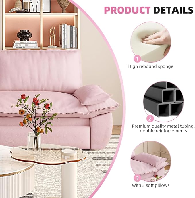 KEIKI 73.2" Queen Size Convertible Sofa Bed, 3-in-1 Pull Out Sleeper Couch