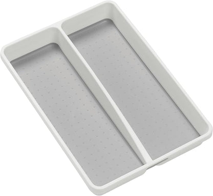 madesmart Small Utensil Tray, Multi Purpose Storage Organizer, Deep Storage for Ladles, Whisks & Serving Tools, Non Slip Lining, for Drawers & Home Organization, White