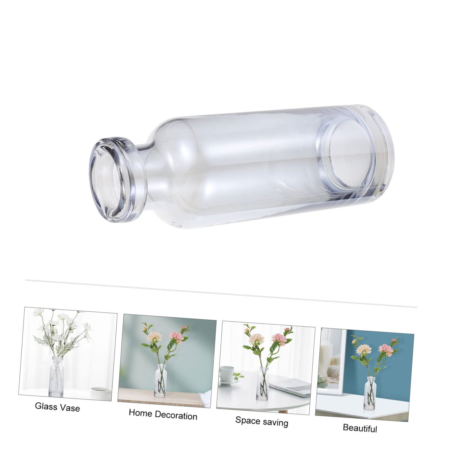 Cabilock Desktop Hydroponics Glass Planter Vase Stylish Terrarium for Home Decor Simple Design Small Bulb Container for Plant Lovers