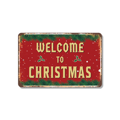 Welcome To Christmas (2 Pack) 8 Inch x 12 Inch Novelty Plastic Sign Cookies Cocoa Cheer Durable Weatherproof Perfect for Entryways Mantels Shops Fun Gift for Holiday Lovers Families Neighbors