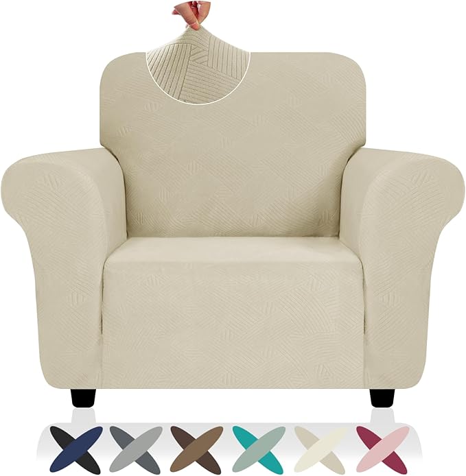 ZNSAYOTX Super Stretch Chair Slipcover, New Striped Sofa Chair Covers