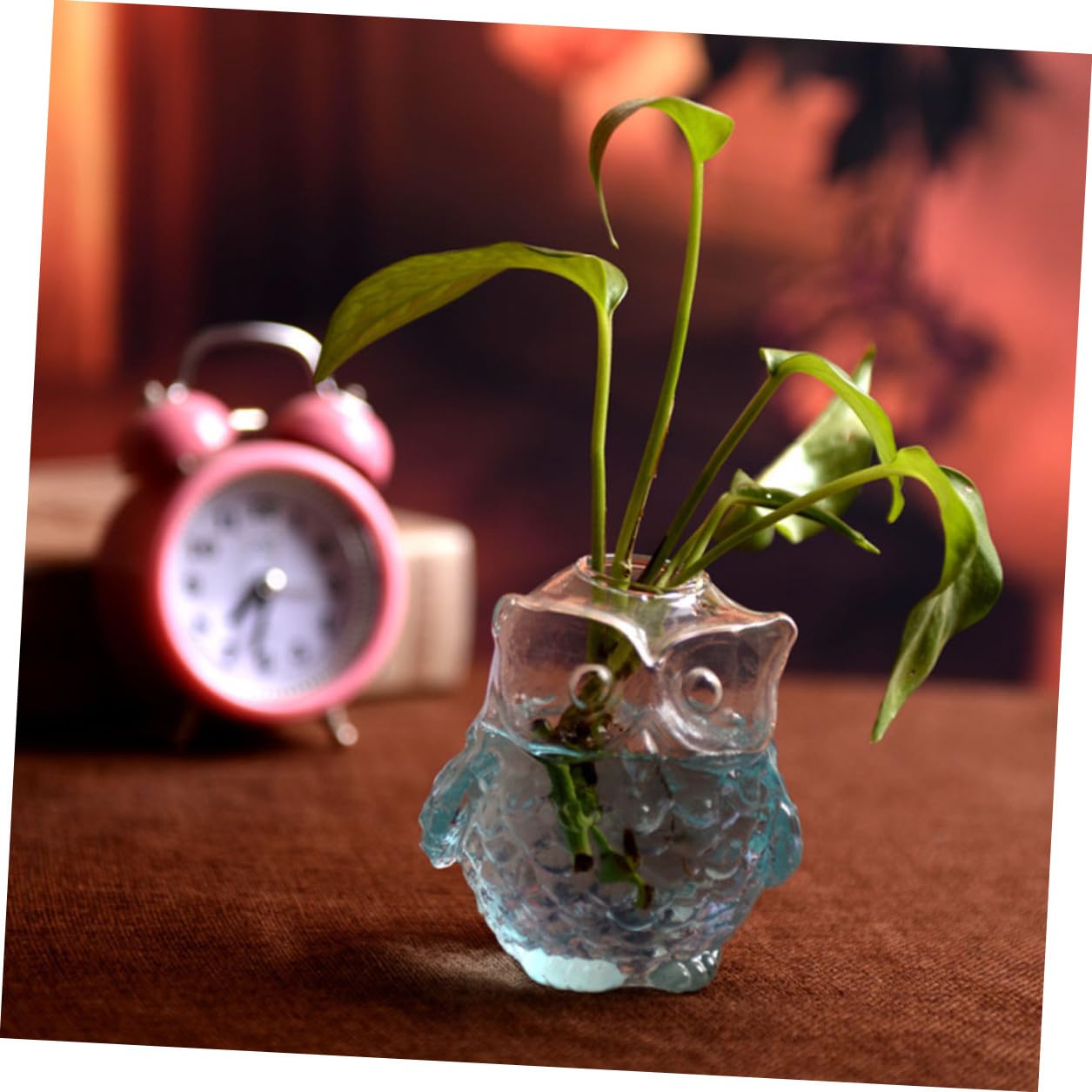 Alasum Owl Shaped Hydroponic Glass Vase 2pcs 9x7.5x8.5cm Table Glass Flower Vase for Home Office Decorative Plant Terrarium