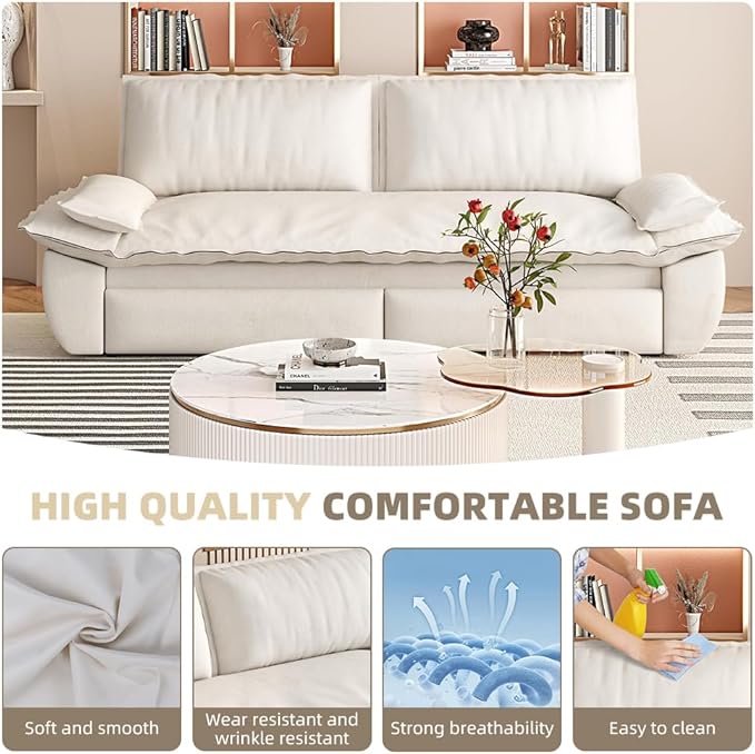 KEIKI 73.2" Convertible Futon Sofa Bed Queen Size, 3-in-1 Pull Out Couch