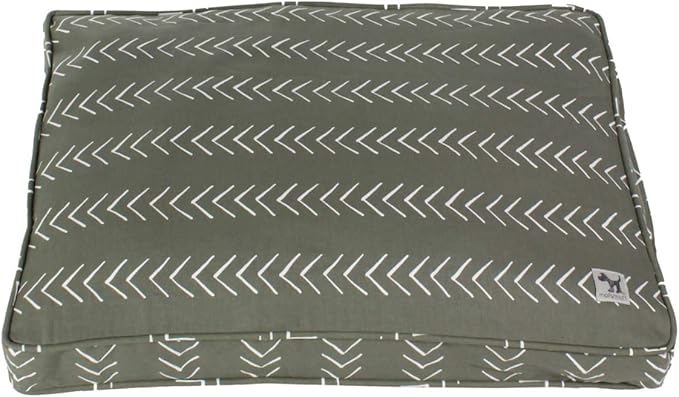 Molly Mutt Sheepy Wool Crate Mat - 100% Cotton Canvas Cover with Temperature-Regulating 100% Natural Wool-Filled Insert Dog Bed - Soft & Supportive Wool-Filled Bed - (48"x30"x2.5", Forever Young)