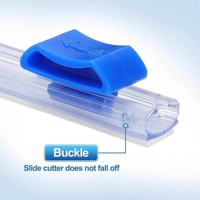 PATIKIL 8pcs Plastic Wrap Cutter, 12in Plastic Wrap Slide Cutter Self Adhesive Installation Replacement for Aluminum Foil Wax Paper Parchment Paper Wrap Dispenser, Blue