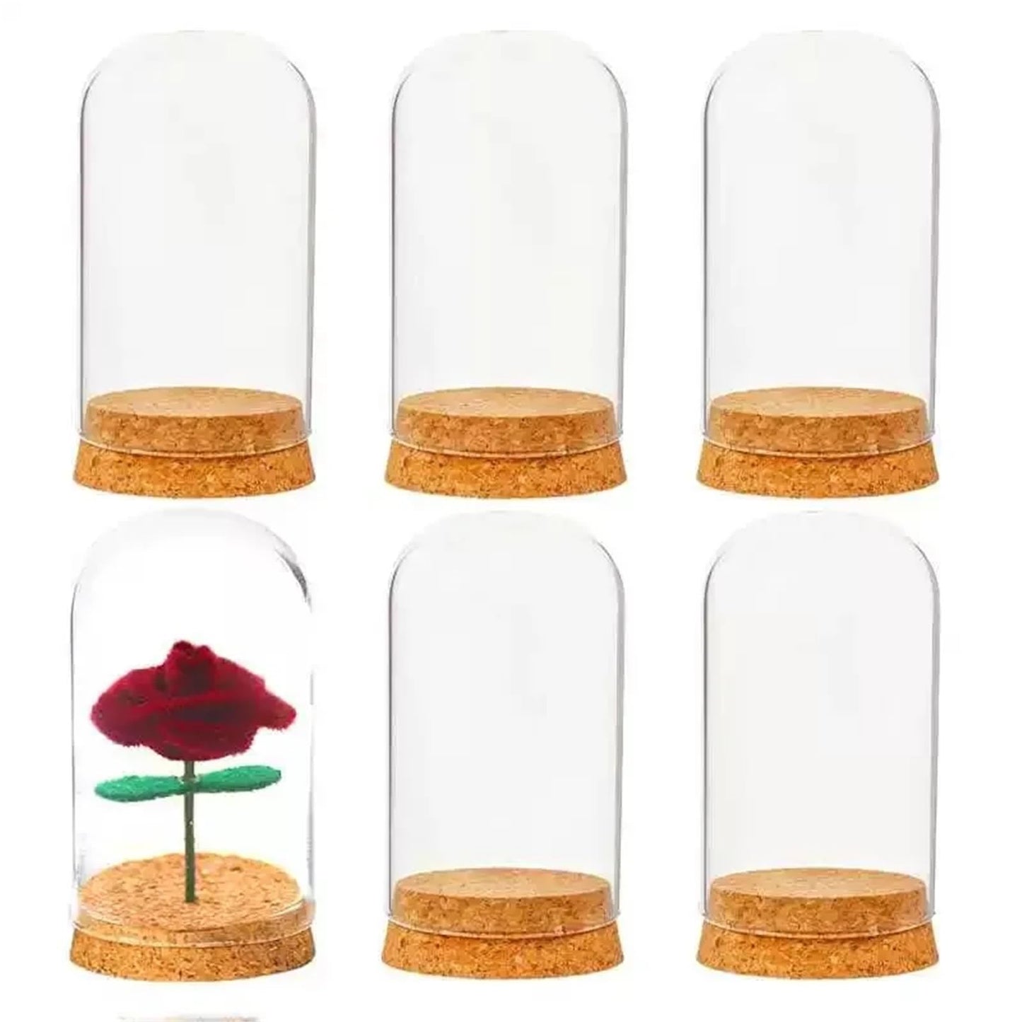 10X Da30mm Glass Bottle Terrarium Jar Cork Base Dome Dust Cover DIY Specimen Succulent Plant Micro Landscape Flower Vase Display(30x120cm)