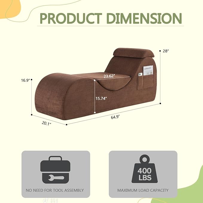 Yoga Chair Lounge for Adult, Ergonomic Chaise Lounge Chair