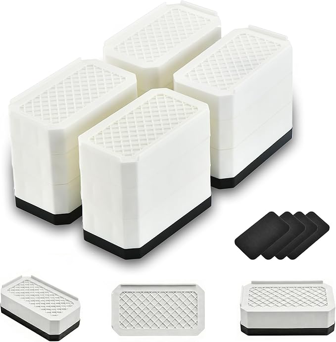 EclatBain Rectangle Bed Risers Furniture Risers Heavy-Duty Rectangular