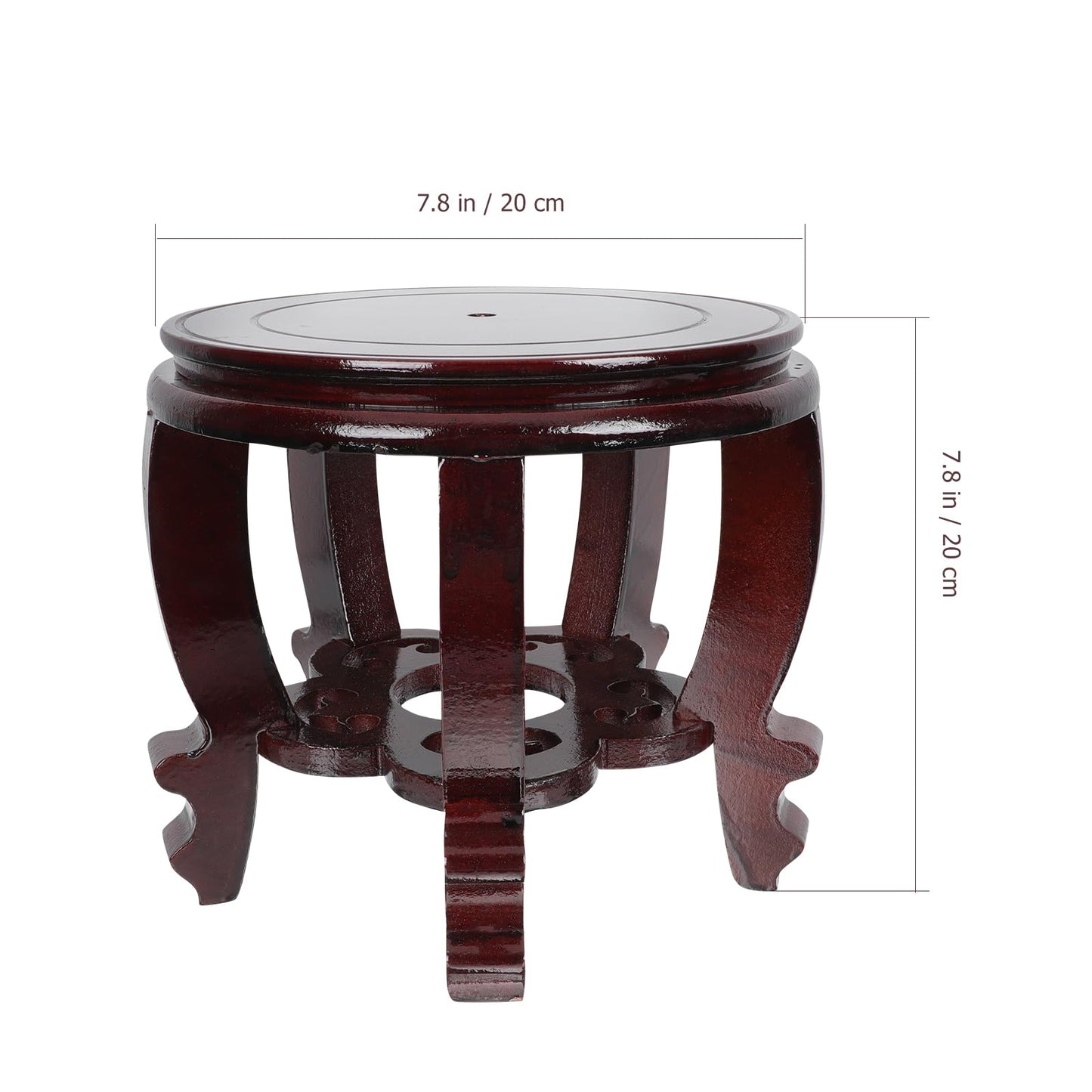 DOITOOL Large Plant Stool Wood Planter Stand Round Wooden Fish Tank Stand Oriental Style Indoor Plant Stand Wooden Display Base