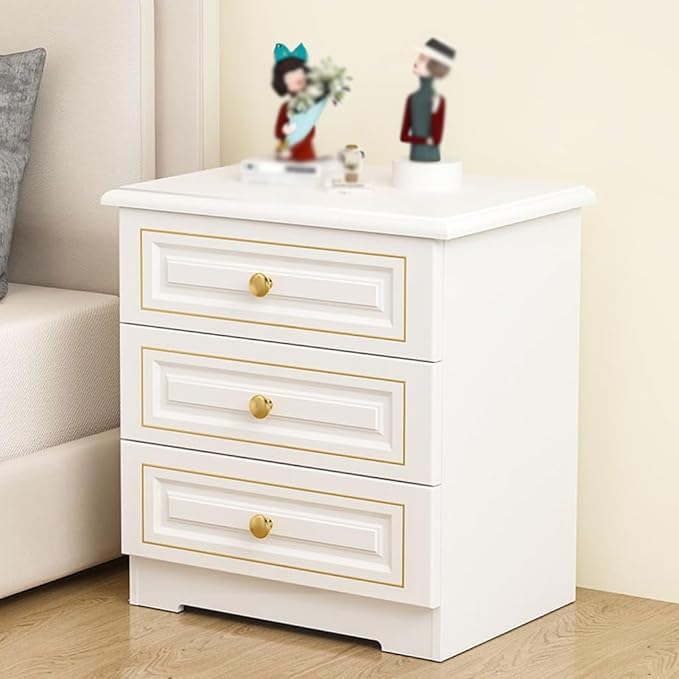 Night Stand Light Luxury Solid Wood Bedside Table, Simple Home Storage Cabinet