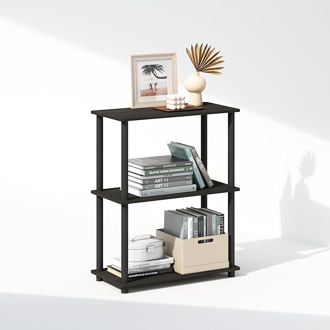 Furinno Turn-N-Tube Book Shelf, 3-Tier Bookshelf, Bookcase