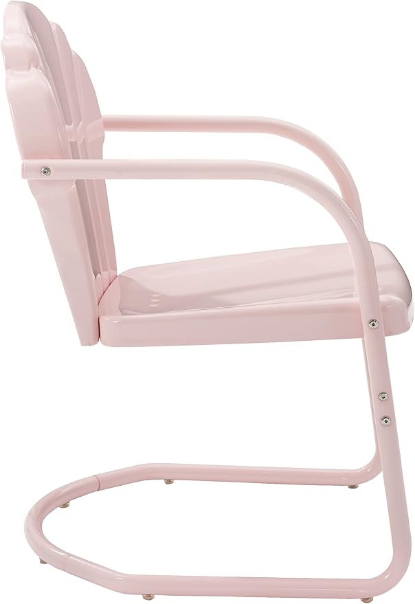 Crosley Furniture Tulip 2-Piece Outdoor Chair Set, Retro Metal Patio Chairs