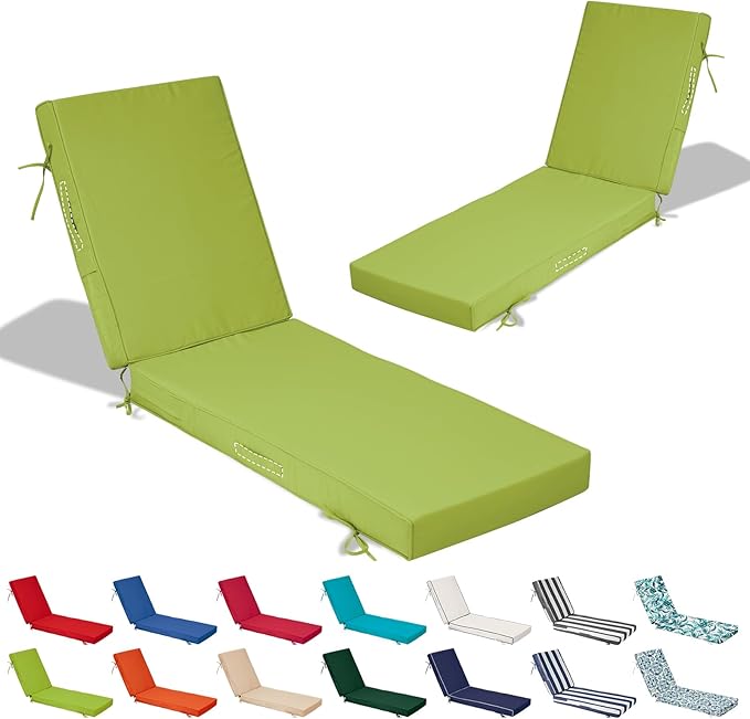 72x21x4in Lounge Cushions for Outdoor Furniture, Outdoor Lounge Chair Cushions