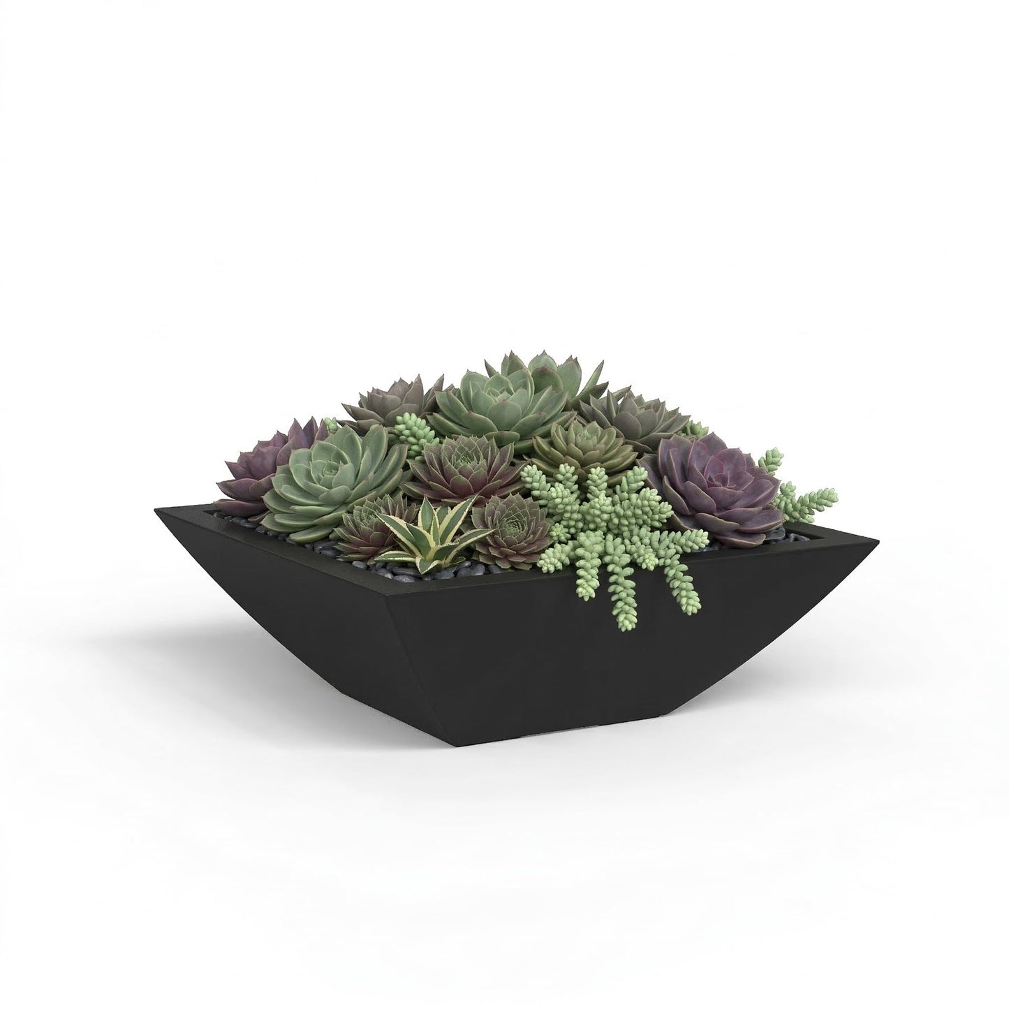 Mayne Renew 20-Inch Square Decorative Bowl Planter - Fade Resistant, Recycled Succulent Pots and Bonsai Pots with Optional Drainage for Indoor/Outdoor Use