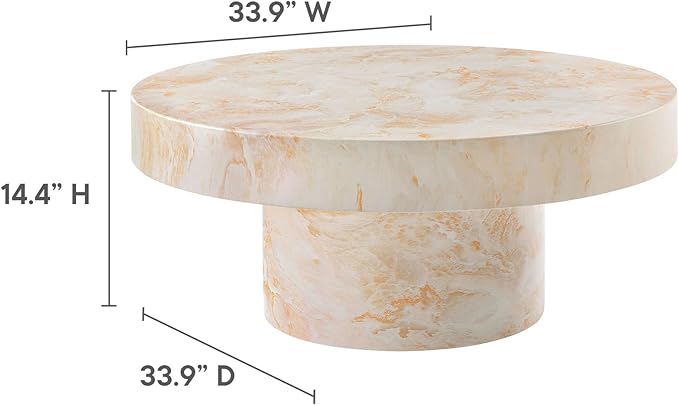 Modway Alora Round Concrete Coffee Table