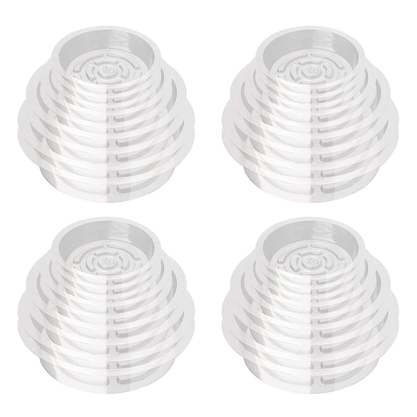 Hyuetrsa 36 PCS Plastic Plant Trays，6/8/10/12 Inch Plant Saucers Clear Plastic,Plastic Plant Saucer Durable Plant Trays for Plant pots Indoors and Outdoors（Round，Clear）