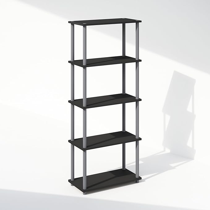 Furinno Turn-N-Tube Book Shelf, 5-Tier Bookshelf, Bookcase