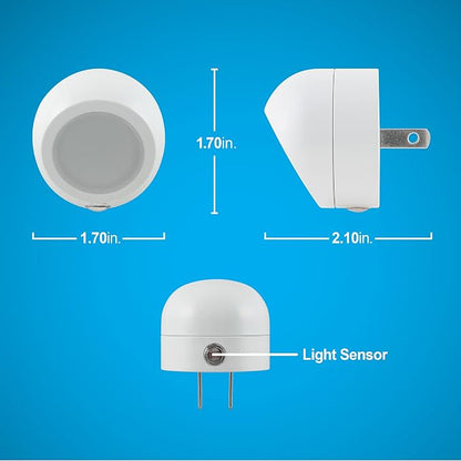 GE Rotating Plug in Night Light, Home Decor, Apartment Essentials, LED Lights for Bedroom, Ambient Lighting, Dusk to Dawn Sensor, Nightlight, Bathroom, Dorm Room, 2 Pack 31533