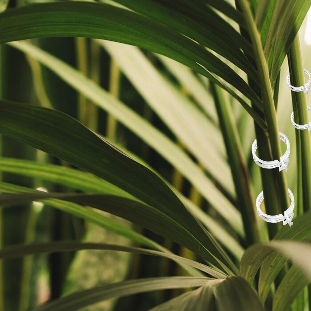 Plant Support Clips Reusable Garden Clips, Secured Plastic Plant Clips, Tomato Support Clips for String Trellis for Climbing Plants Outdoor Indoor Plant Flowers Stem Vine Fixing Clips (300, White)