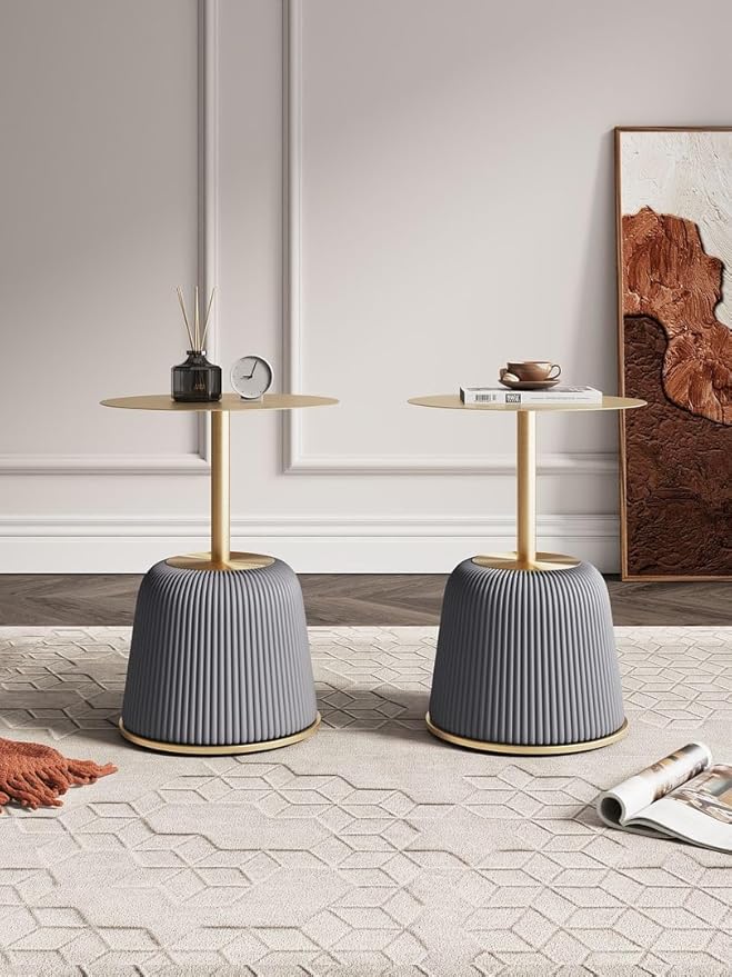 Manhattan Comfort Anderson Modern 15.75" Round End Tables 1.0