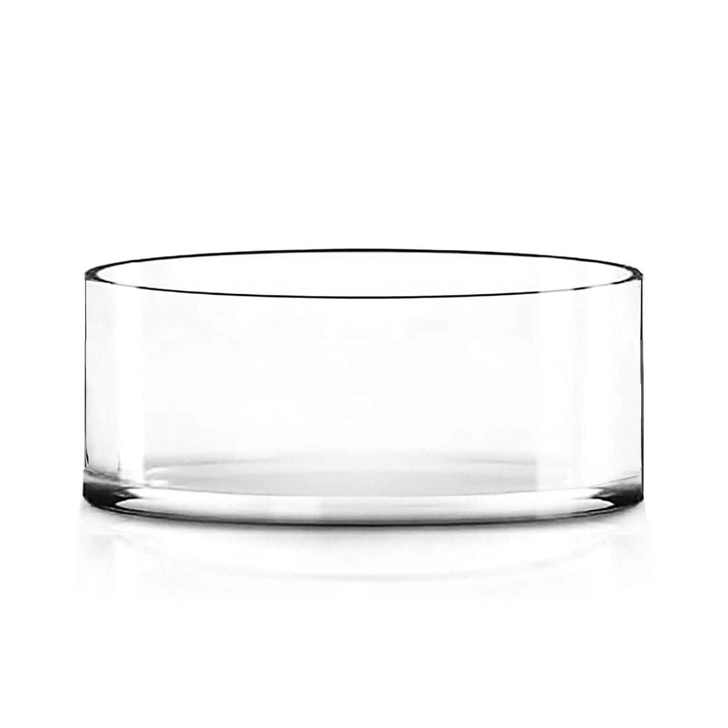 CYS EXCEL Extra Wide Glass Cylinder Vase 10 Inch Diameter x 4 Inch Height Large Clear Flower Vase for Centerpieces Floating Candles Terrariums or Succulents