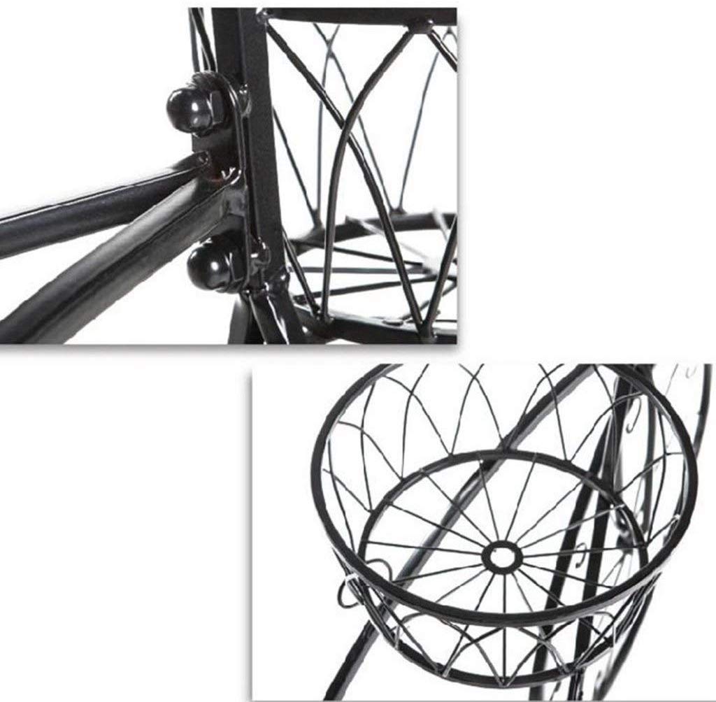 Dong hao Bicycle Plant Stand Garden Planter to Hold Pot Plants, 3 Tier Metal Ornate Tricycle Planter Stand Garden Bike Patio Ornament Rack (Color : Black)