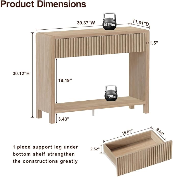FATORRI Console Sofa Table, Wooden Entryway Table