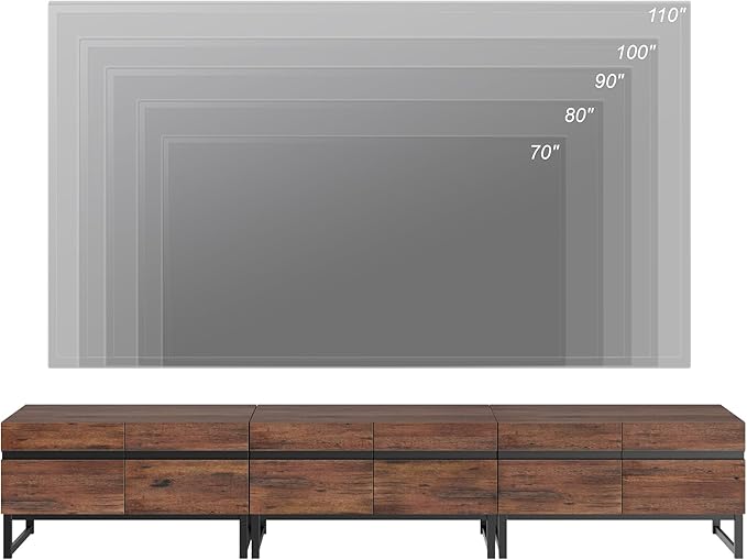 WAMPAT Modern TV Stand for 32-110 Inch TVs, Wood Entertainment Center