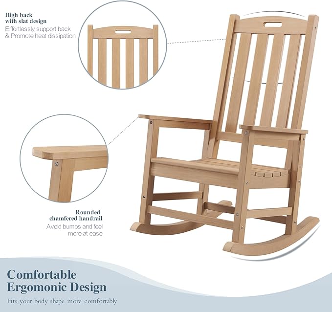 Psilvam Oversized Outdoor Rocking Chair,