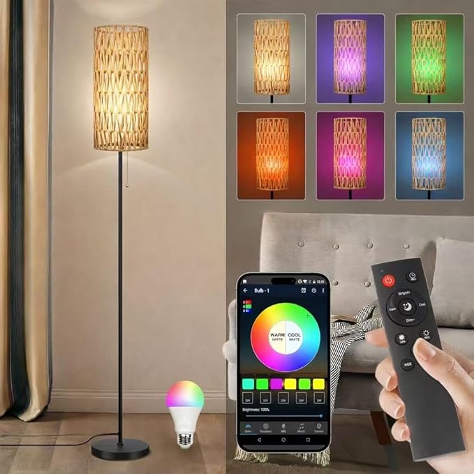 Ruiever Floor Lamp for Living Room, Farmhouse Floor lamp, Modern Standing lamp