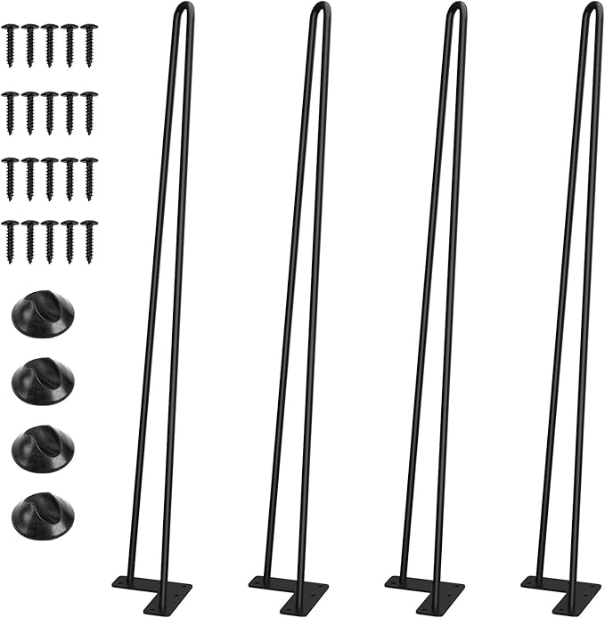 SMARTSTANDARD Hairpin Table Legs 26 Inch, 3/8" Solid Metal Legs