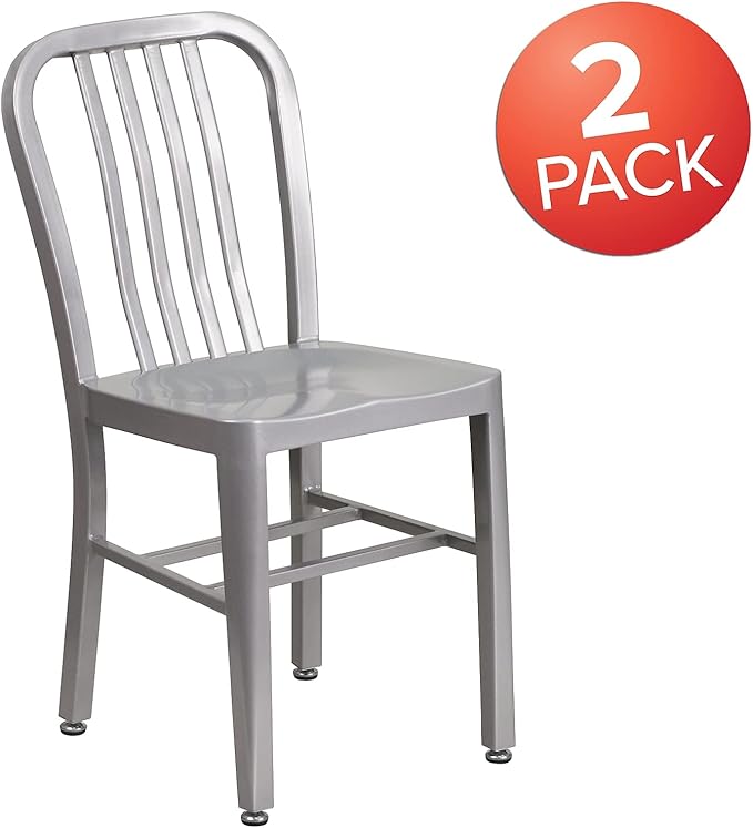 Flash Furniture Gael Indoor/Outdoor Modern Metal Dining Chairs,
